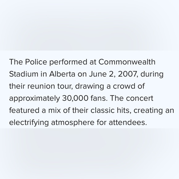 🛍️The Police VTG Y2K Design 2007 Concert T Shirt Commonwealth Stadium Alberta, L - Picture 8 of 8